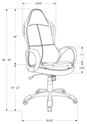 OFFICE CHAIR - BLACK / RED FABRIC / MULTI POSITION