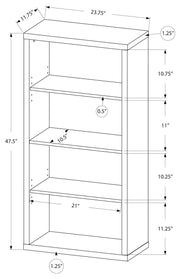 48" White Bookcase with Adjustable Shelves