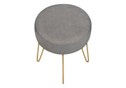 OTTOMAN - BLUE FABRIC / GOLD METAL LEGS