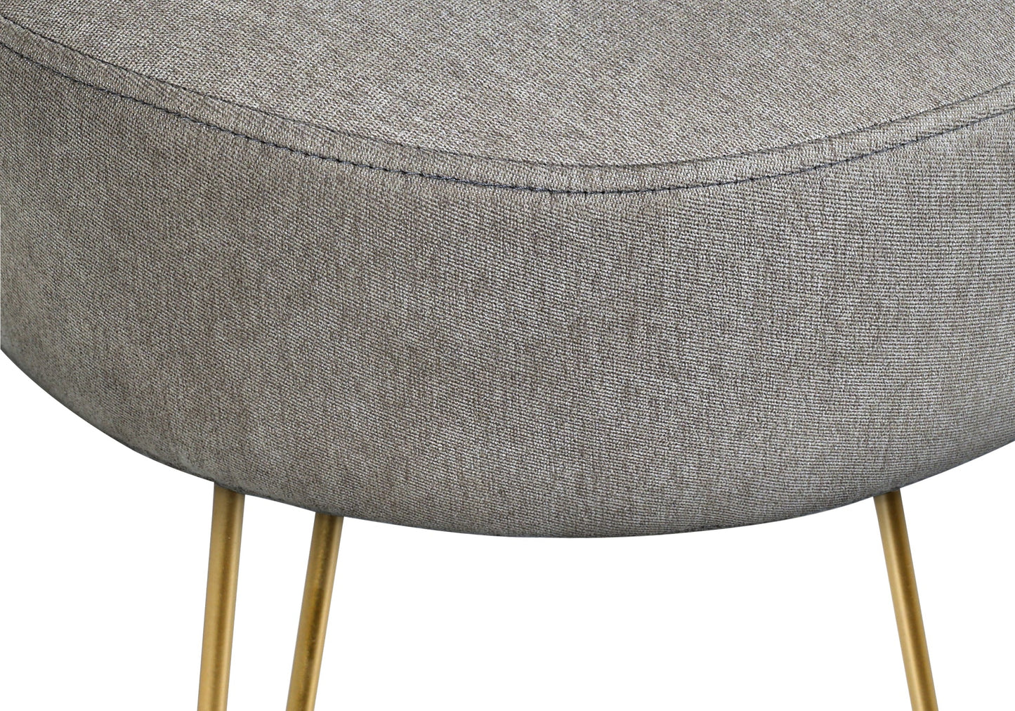 OTTOMAN - BLUE FABRIC / GOLD METAL LEGS
