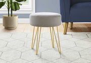 OTTOMAN - BLUE FABRIC / GOLD METAL LEGS
