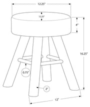 OTTOMAN - GREY KNIT / NATURAL WOOD LEGS