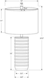 LIGHTING - 28"H TABLE LAMP CREAM RESIN / IVORY SHADE