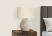 LIGHTING - 25"H TABLE LAMP CREAM CONCRETE / BEIGE SHADE