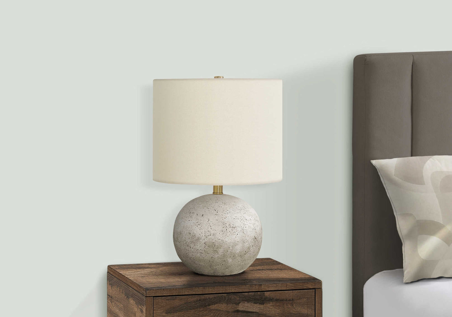LIGHTING - 20"H TABLE LAMP GREY CONCRETE / IVORY SHADE