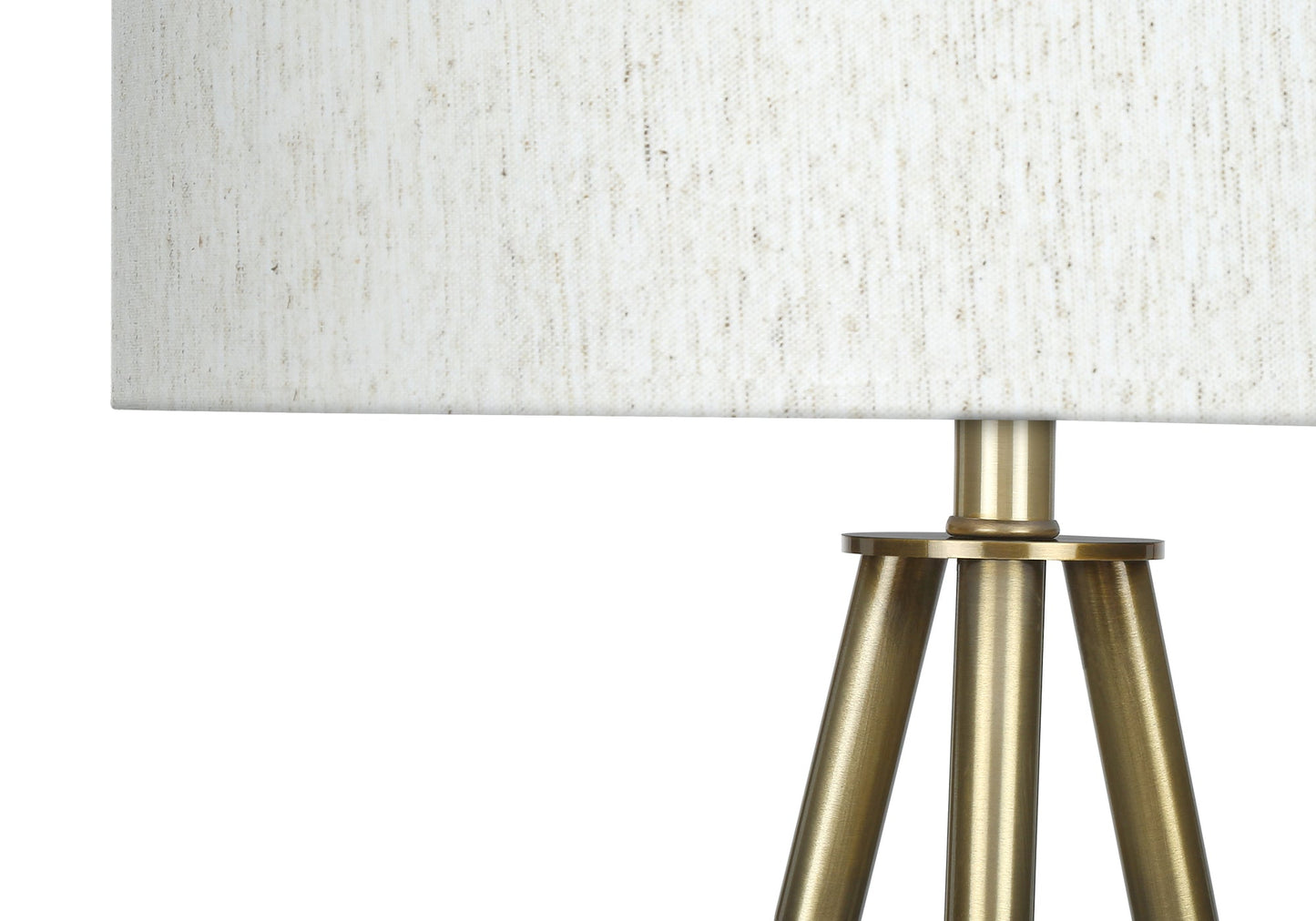 LIGHTING - 63"H TRIPOD FLOOR LAMP BRASS METAL / IVORY