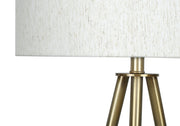 LIGHTING - 63"H TRIPOD FLOOR LAMP BRASS METAL / IVORY