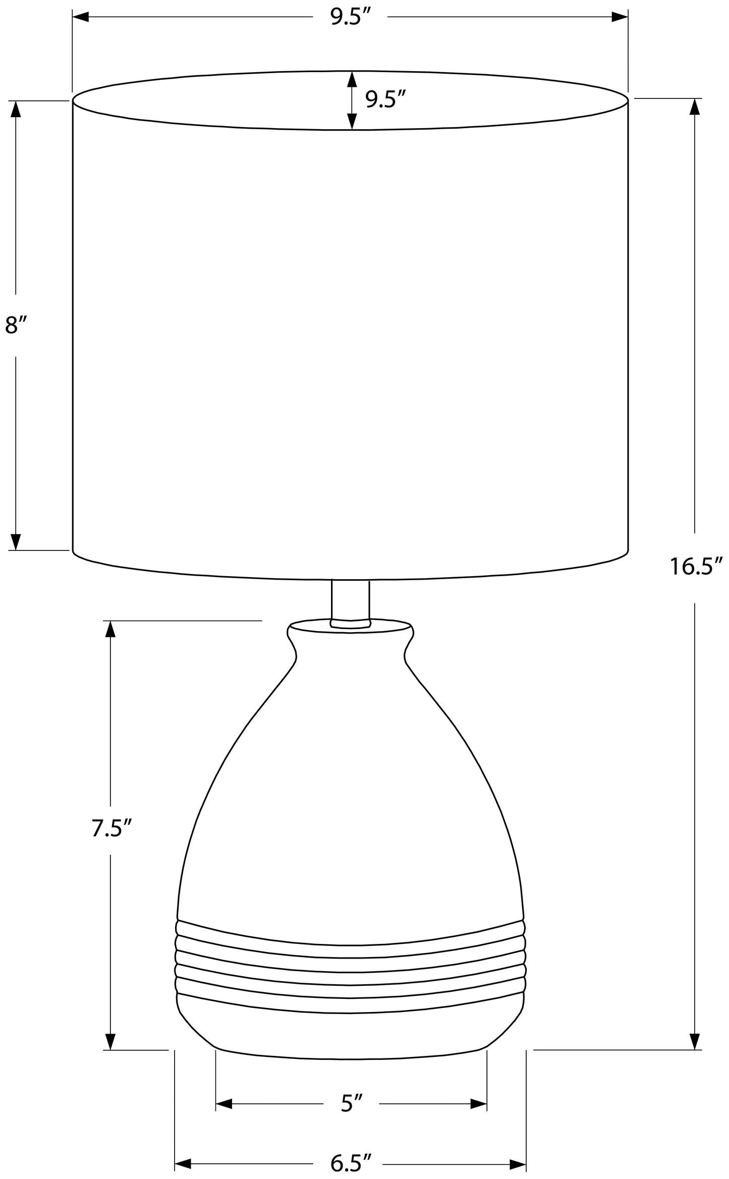 LIGHTING - 17"H TABLE LAMP CREAM CERAMIC / IVORY SHADE