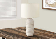 LIGHTING - 28"H TABLE LAMP CREAM RESIN / IVORY SHADE