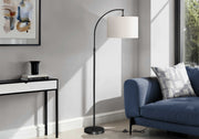 LIGHTING - 65"H ARC FLOOR LAMP BRASS METAL / IVORY