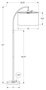 LIGHTING - 65"H ARC FLOOR LAMP BRASS METAL / IVORY