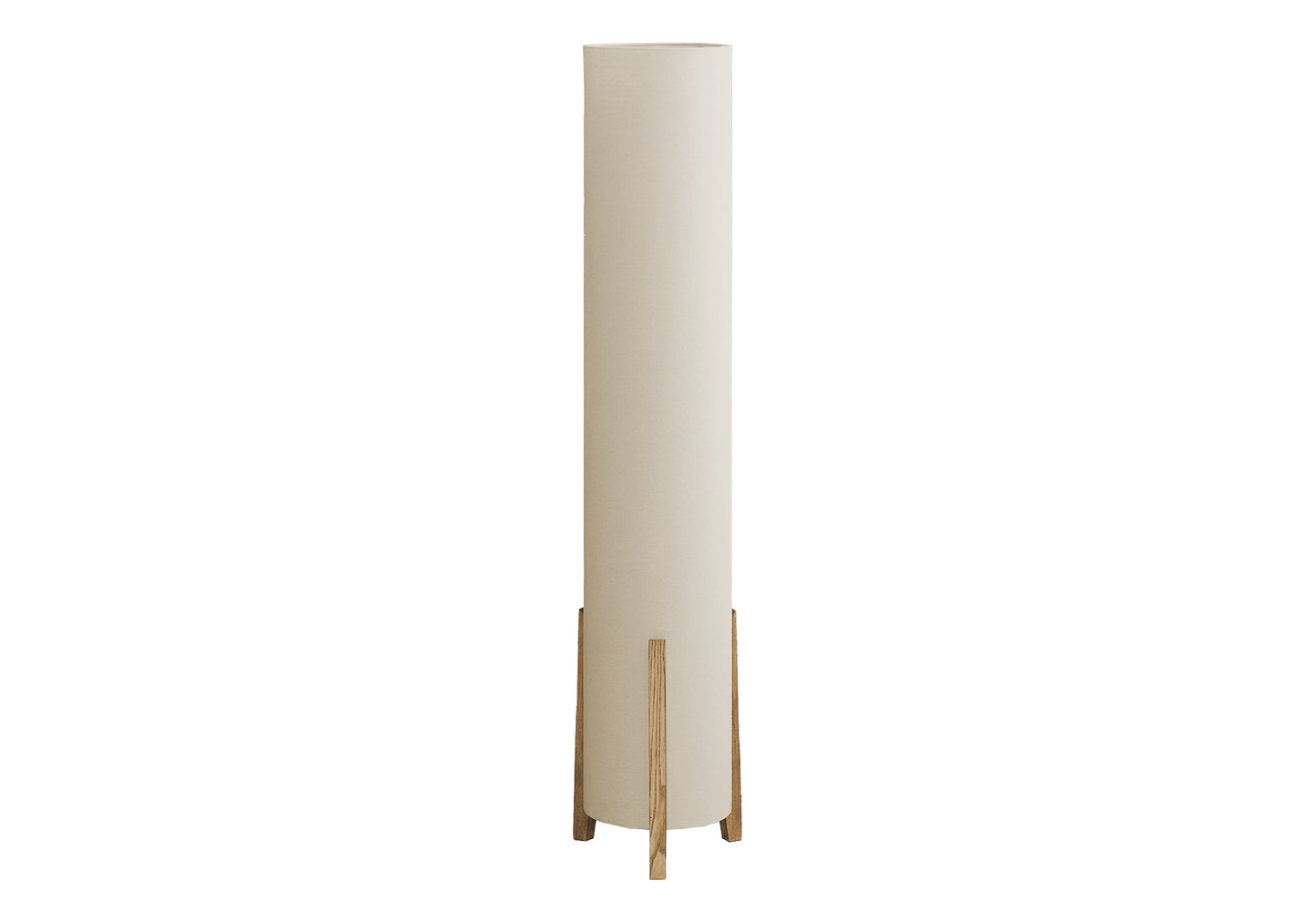 LIGHTING - 50"H FLOOR LAMP WOOD LOOK BASE / IVORY