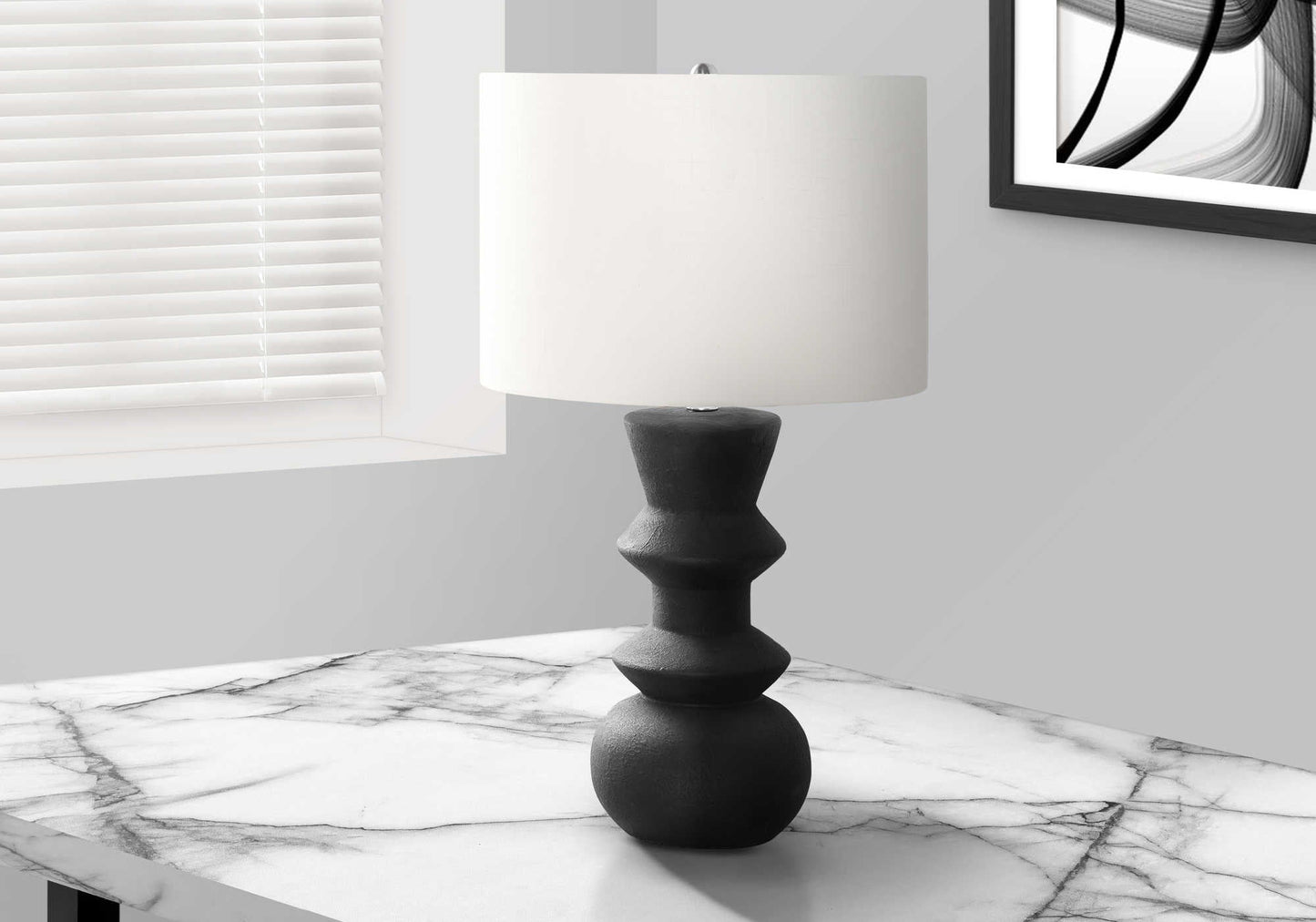 LIGHTING - 26"H TABLE LAMP CREAM CERAMIC / IVORY SHADE