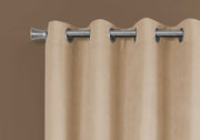 CURTAIN PANEL - 2PCS / 54"W X 84"H BEIGE ROOM DARKENING