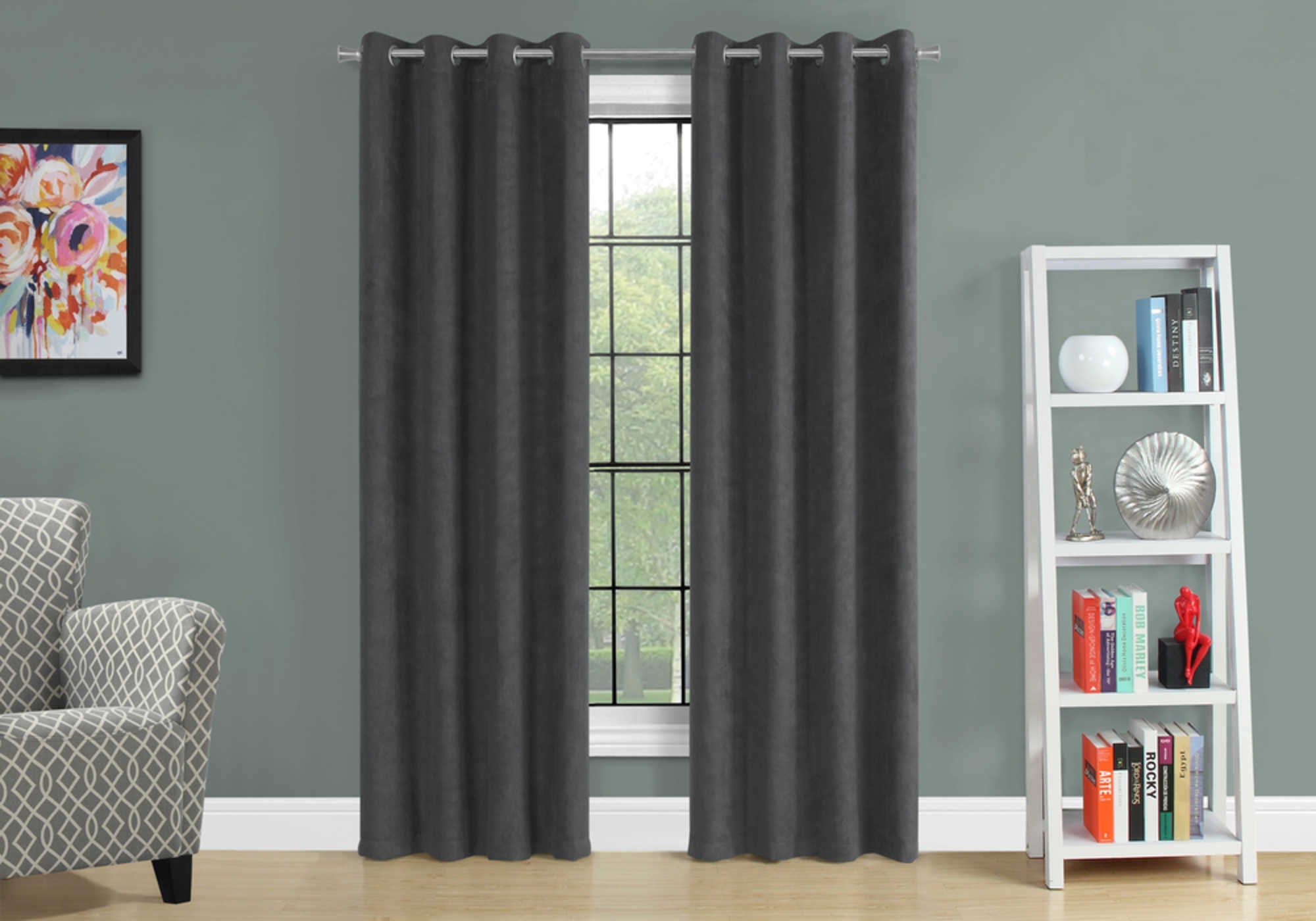 CURTAIN PANEL - 2PCS / 54"W X 84"H GREY ROOM DARKENING