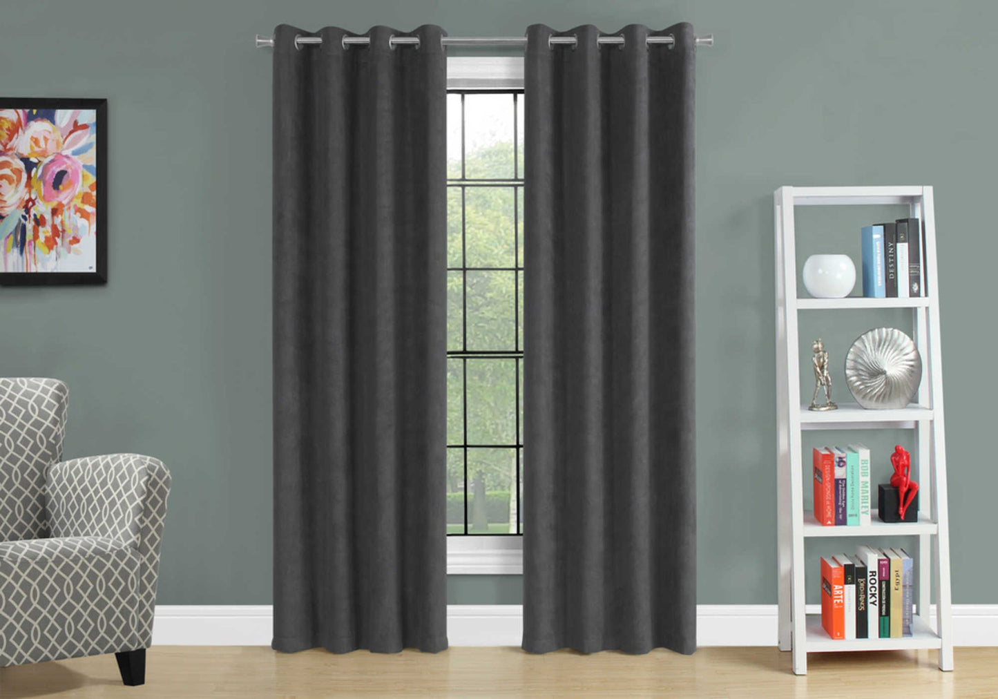 CURTAIN PANEL - 2PCS / 54"W X 84"H GREY ROOM DARKENING