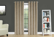 CURTAIN PANEL - 2PCS / 52"W X 84"H BEIGE ROOM DARKENING