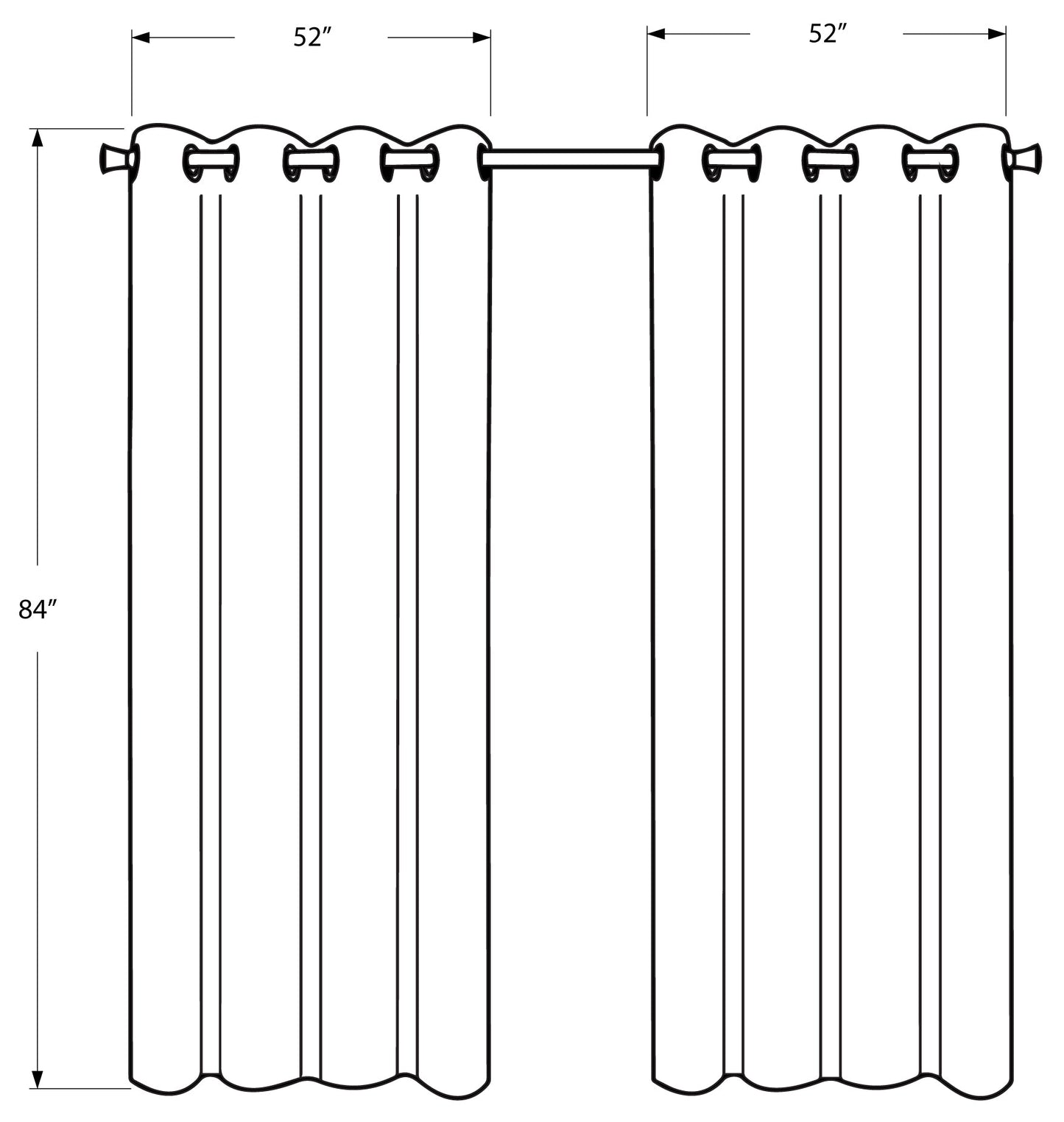 CURTAIN PANEL - 2PCS / 54"W X 84"H BEIGE ROOM DARKENING