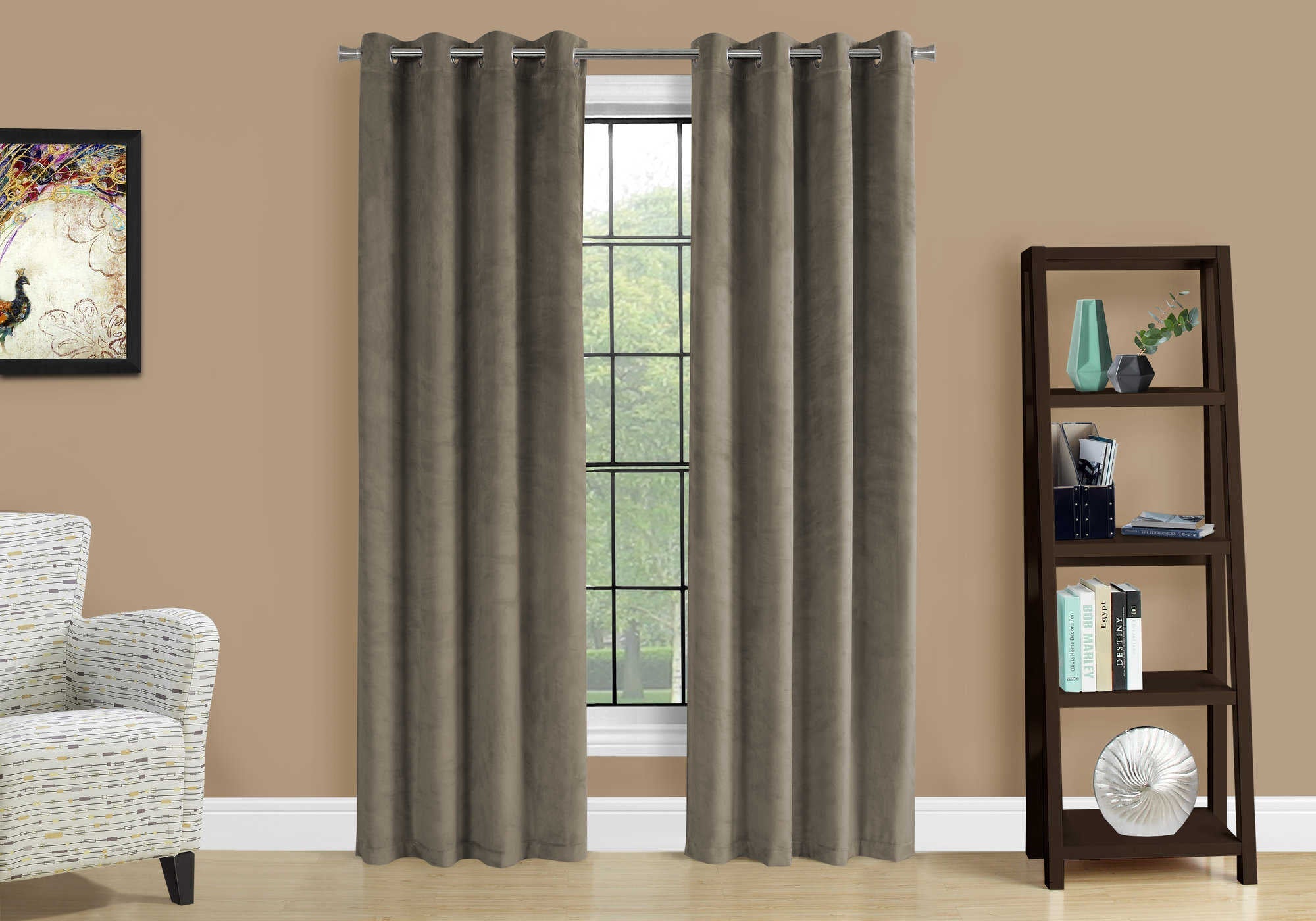 CURTAIN PANEL - 2PCS / 52"W X 84"H TAUPE ROOM DARKENING