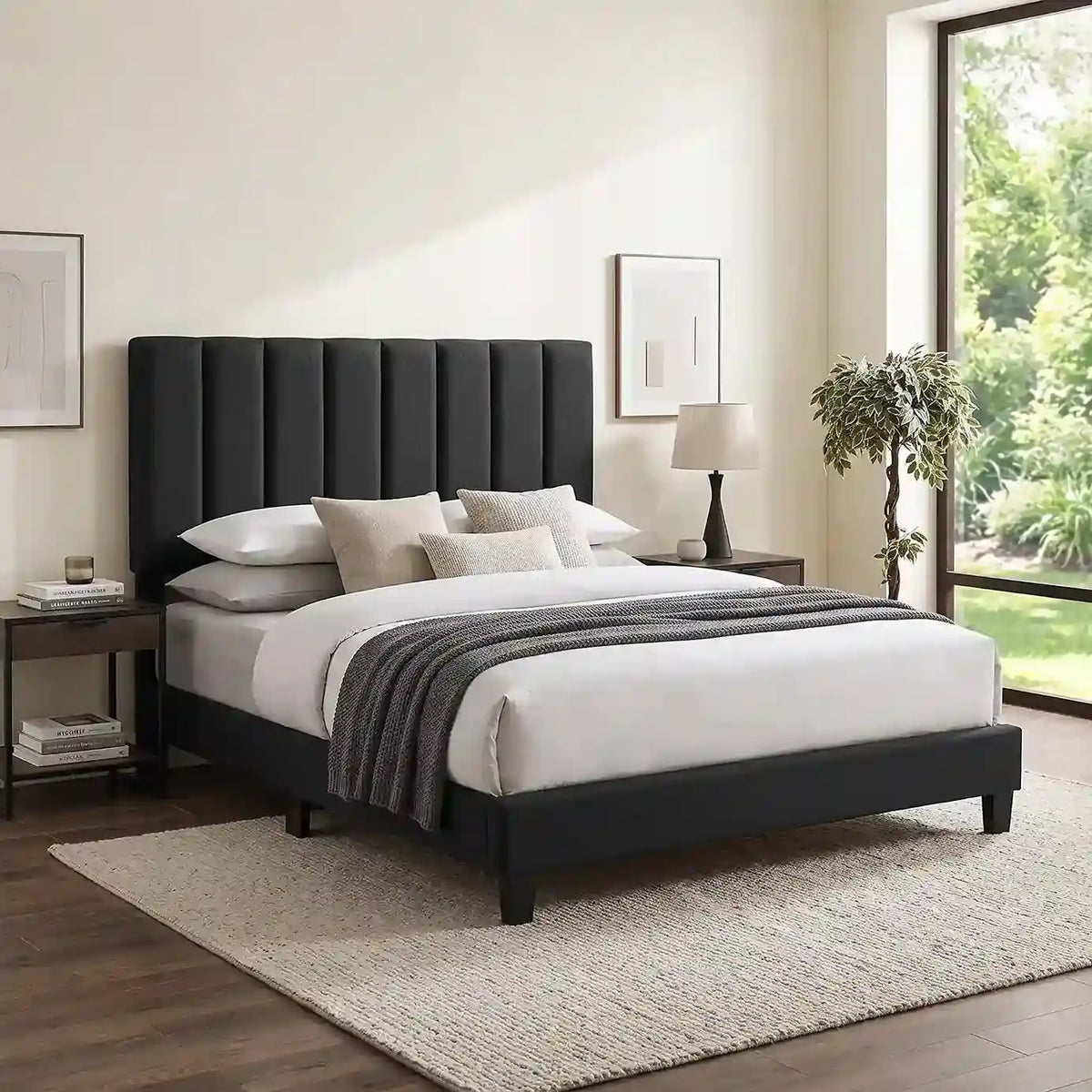 T-2118 Black Velvet Bed Frame