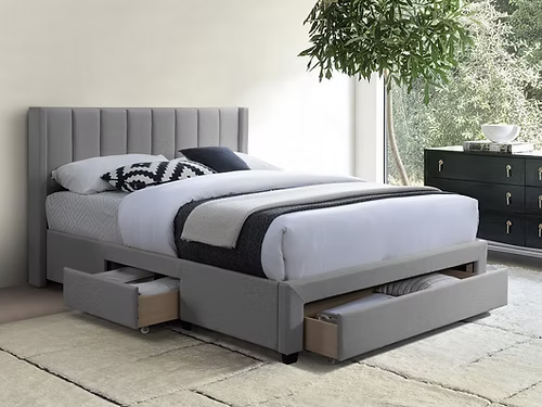 Plush Velvet Fabric Storage Bed