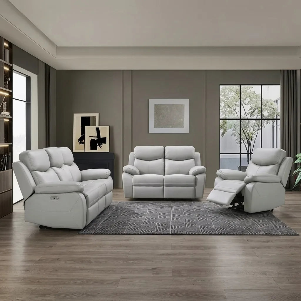 IF-8130 Light Grey Power Recliner Set